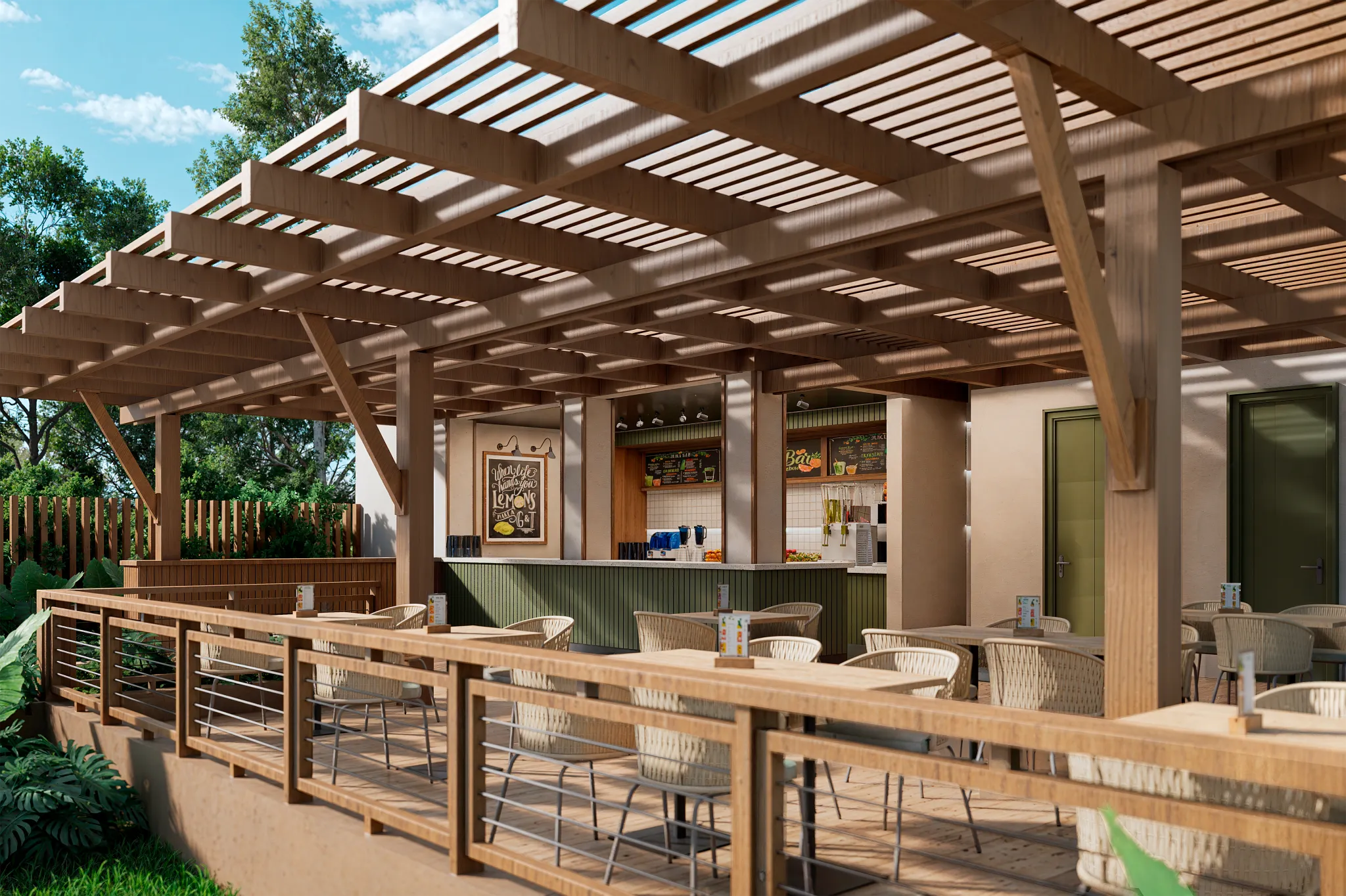 Zenda Wellness Café at Hyatt Vivid Punta Cana featuring a bright, health-focused café setting with fresh juices, smoothies, and natural décor.